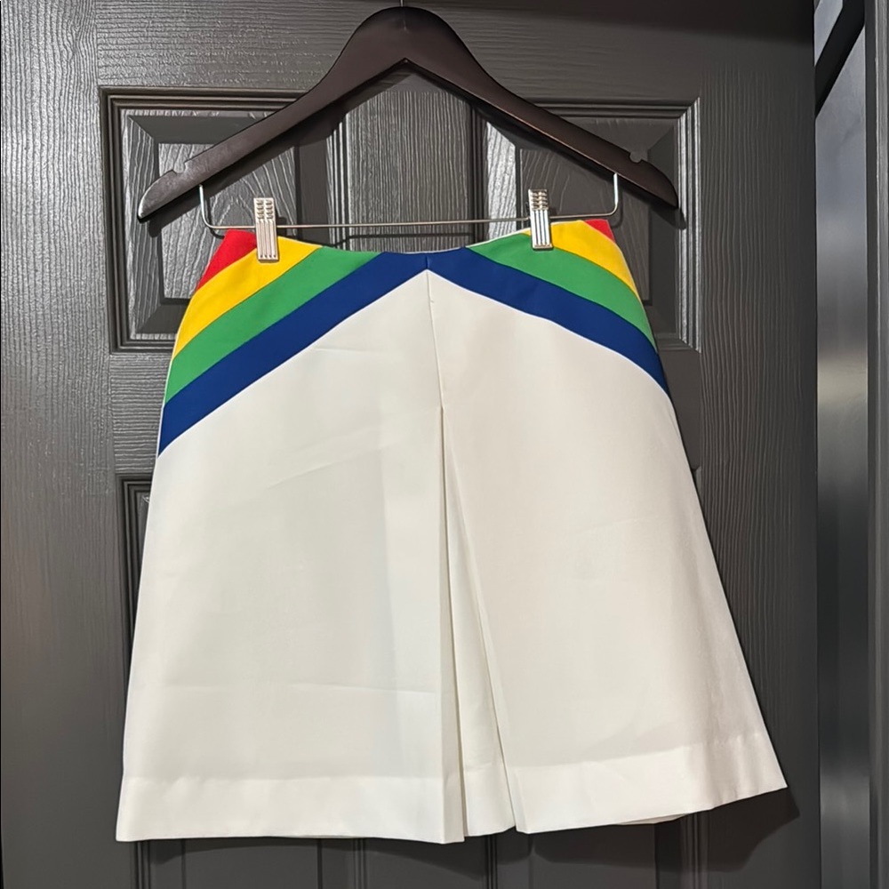 Vintage 1970s Colorful Chevron golf/Tennis Skirt